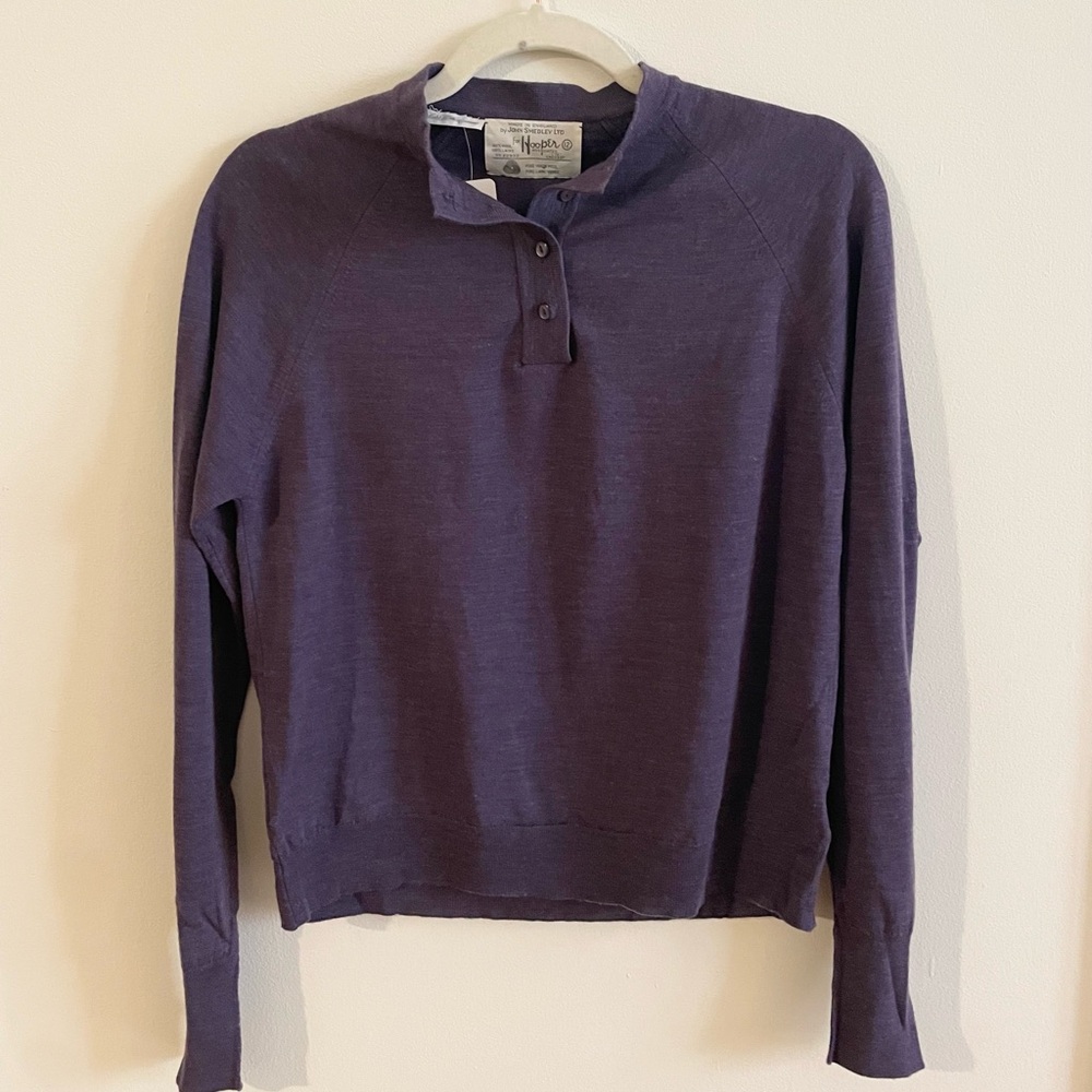 Vintage Wool Purple Sweater 100% Pure Wool Vintage Saks Fifth Avenue Collared